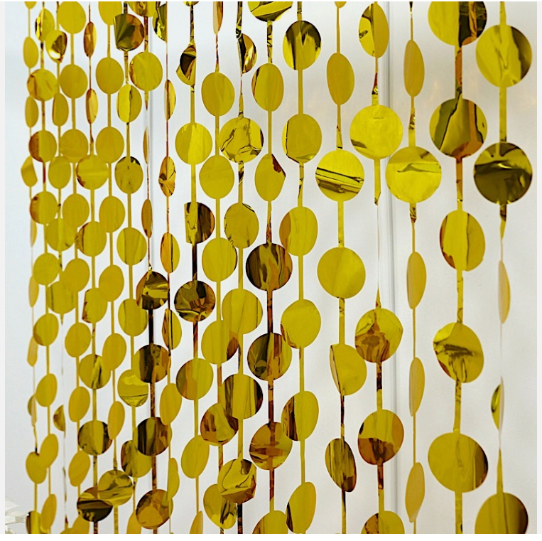 Curtains Polyester Round Gold