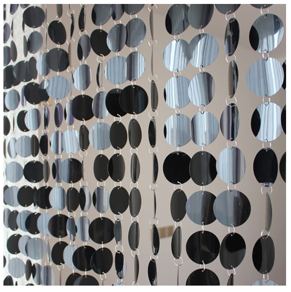 Curtains Polyester Round Silver