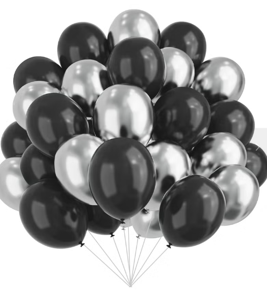 Foil Balloon HB-Black+Silver