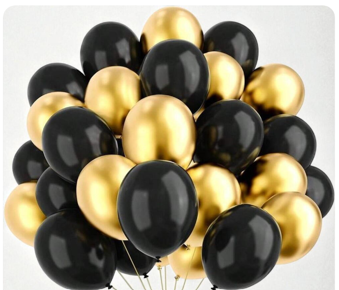 Foil Balloon Hbdy Black Gold