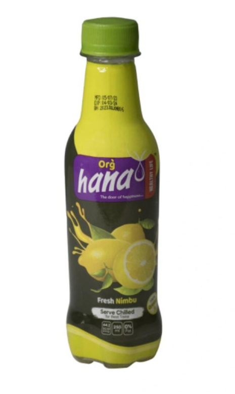 Hana Org Fresh Nimbu 250ml