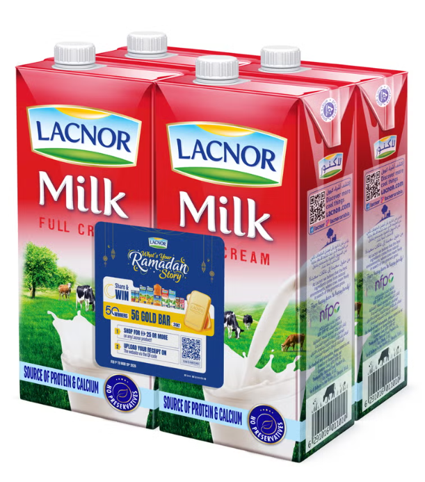 Lacnor Milk Full Cream 1Ltr PACK