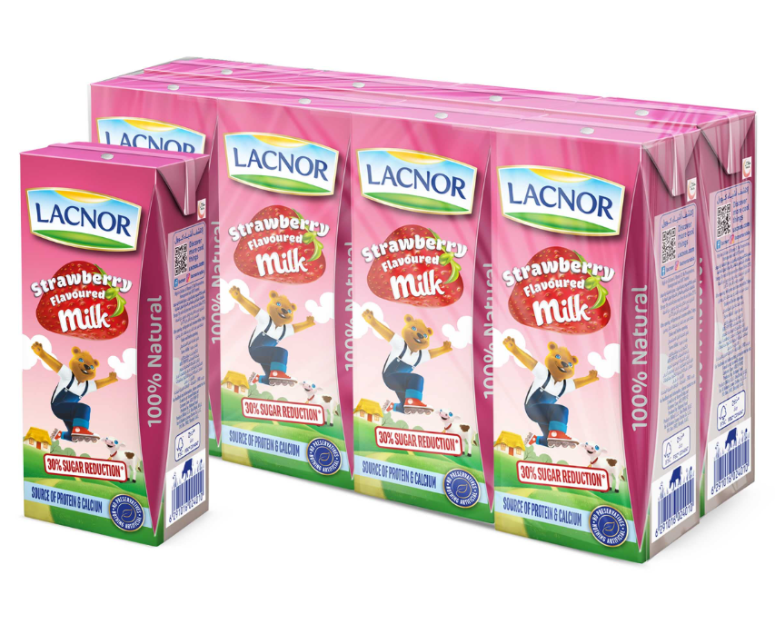 Lacnor Strawberry Milk 180ml PACK