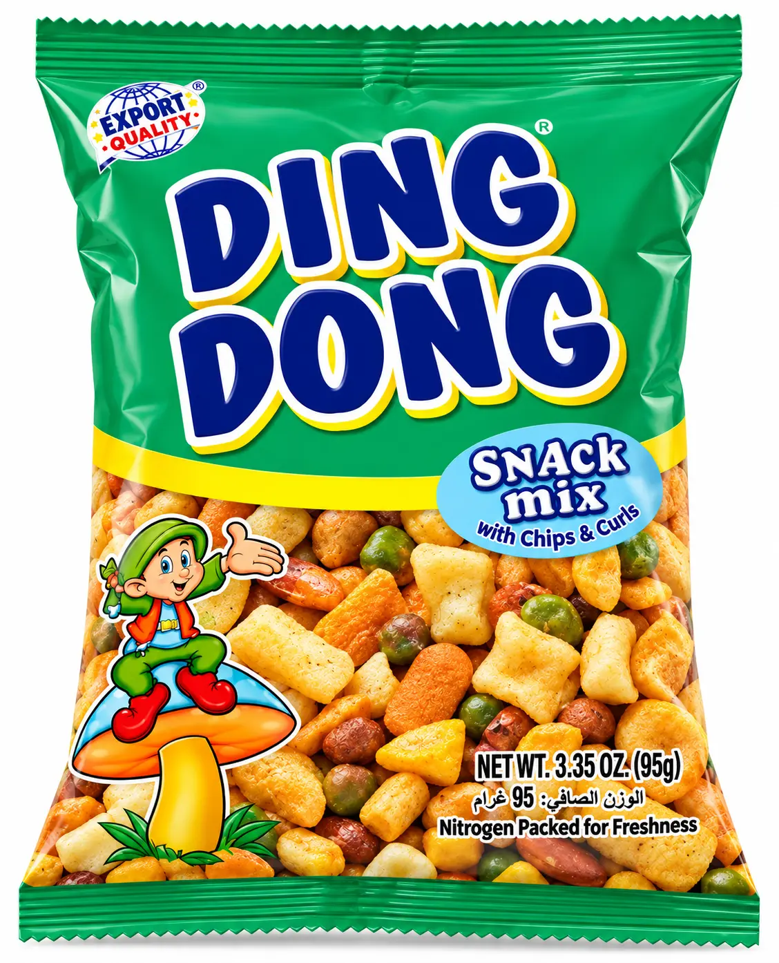 Ding Dong Snacks Mix With Chips & Curls (Green) 95 gm