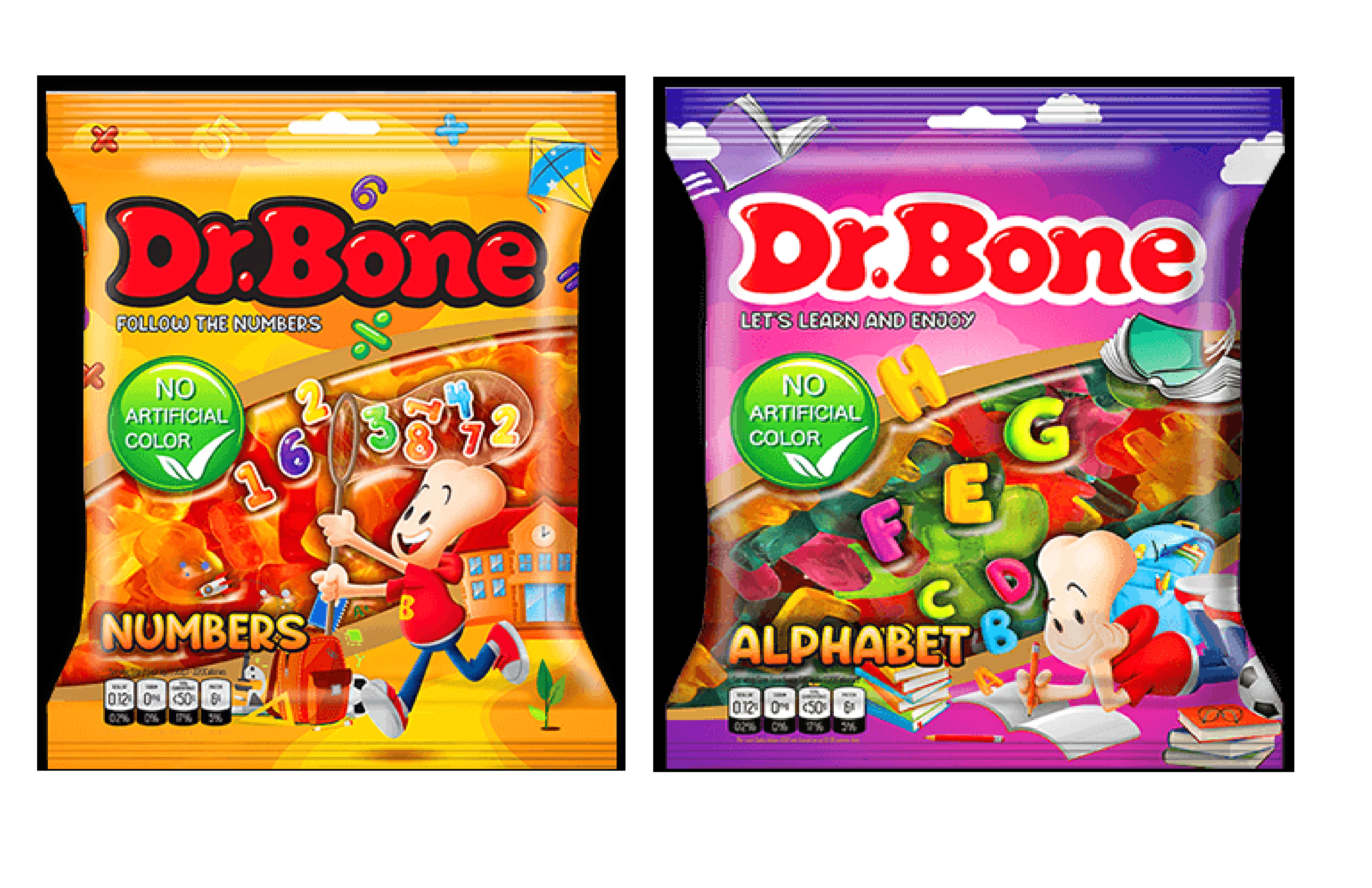 Dr.Bone Number & Alphabet Jelly Gum 80gm