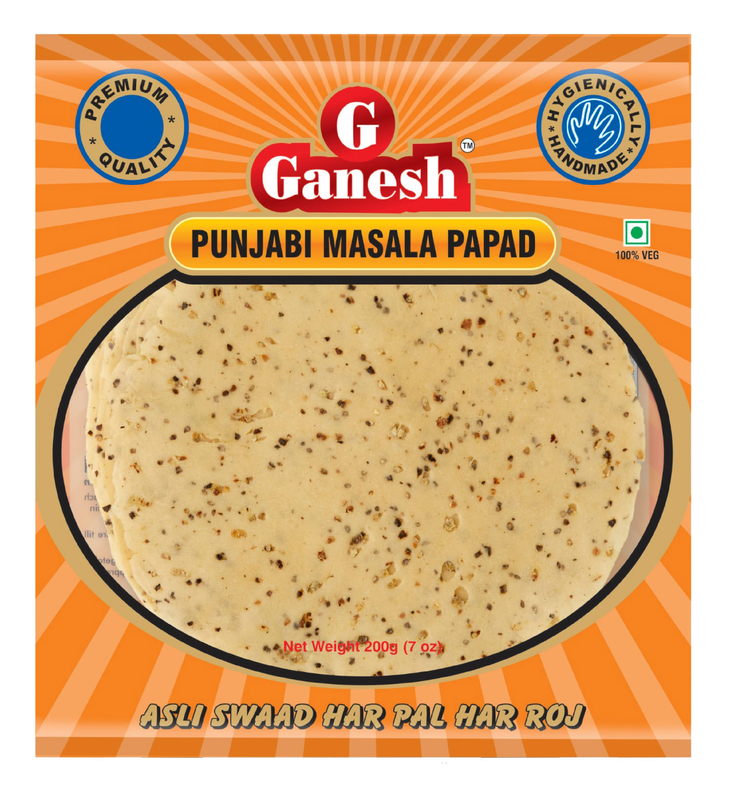Ganesh Punjabi Masala Papad 7″ 200gm