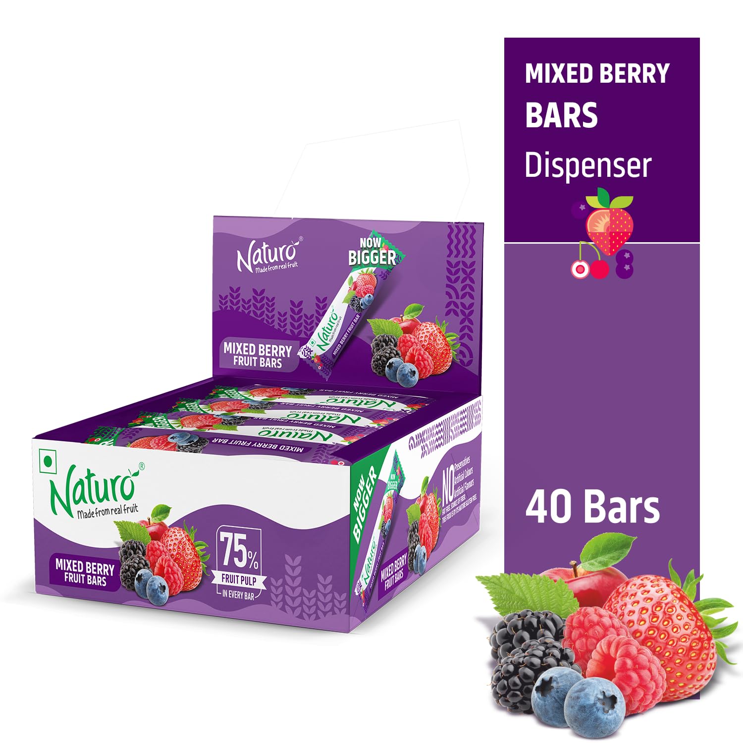 Naturo Mixed Berry Fruit Bar 560gm BOX